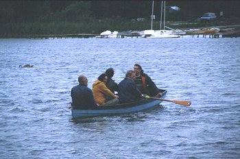 CPAT PHOTO CS91-01-11 -  with the Llangors Monster now clearly visible off the starboard bow, Brian was begining to question the wisdom of letting his colleagues do the rowing