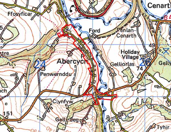 ABERCYCH MAP