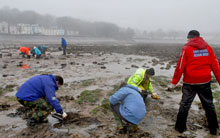 Excavation of a Late Bronze Age trackway, Oystermouth Bay by Arfordir volunteers