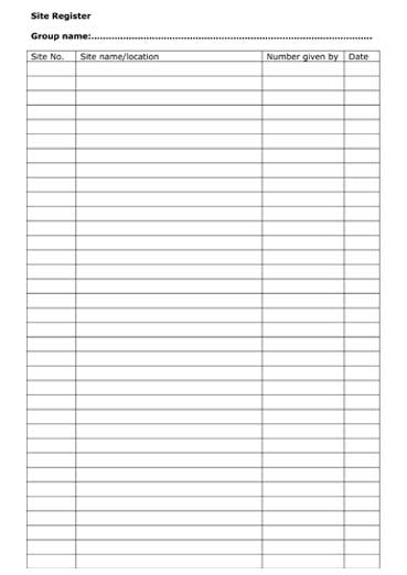 Site register