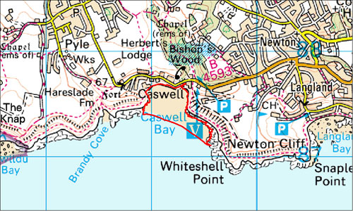 Caswell Bay Location Map