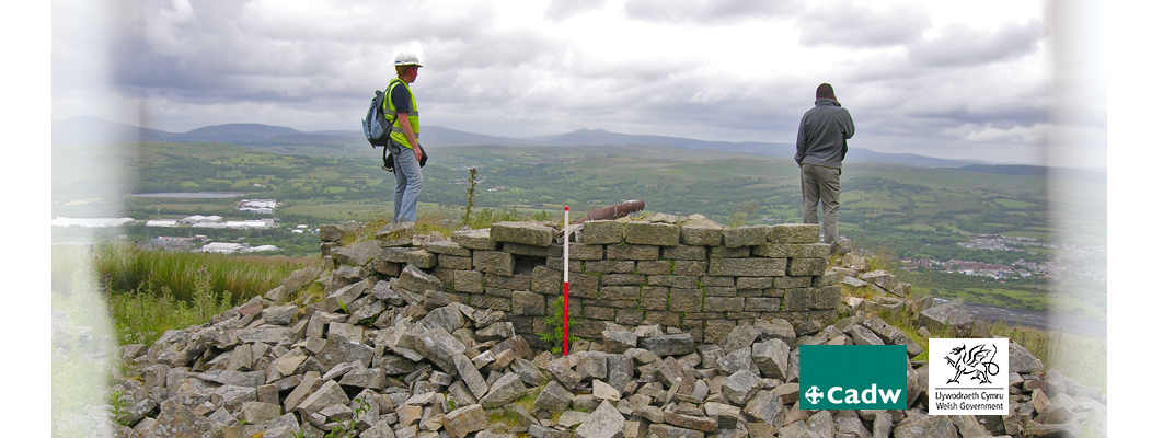 GGAT archaeologists recording Crawshay's Tower, Merthyr Tydfil