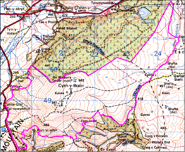 Cyrn-y-brain, Llandegla, Llantysilio Communities, Denbighshire, and Minera Community, Wrexham (HLCA 1143)