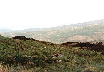 Unenclosed moorland on Berwyns, common land, with scattered sheepfolds and prehistoric funerary and ritual monuments.