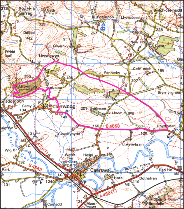 Map a atgynhyrchwyd o fap yr OS gyda chaniatad yr Arolwg Ordnans ar ran Rheolwr Llyfrfa Ei Mawrhydi, © Hawlfraint y Goron 2004.
Cedwir pob hawl. Byddai ei atgynhyrchu heb ganiatad yn torri Hawlfraint y Goron a gall hynny arwain at erlyniad neu achos sifil. Rhif y drwydded: GD272221

Base map reproduced from the OS map with the permission of Ordnance Survey on behalf of The Controller of Her Majesty's Stationery Office, © Crown Copyright 2004.
All rights reserved. Unauthorised reproduction infringes Crown Copyright and may lead to prosecution or civil proceedings. Licence Number: GD272221