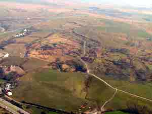 Clyn-Mil and Wern-Las Opencast Area character area: former ironstone and coal workings removed by opencasting and reclamation.
