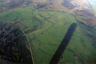 Relict archaeology (prehistoric and medieval settlement and fields), woods