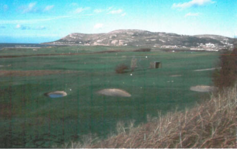 SH 781805 looking north-west. Showing the nature of this low-lying area on the edge of Llandudno (area 2) and below the Great Orme (area1), an area steeped in myth but now a golf course.