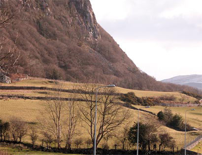 Ironstone mine, railway and road routes