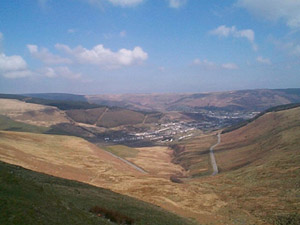 View of character area from Bwlch-y-Clawdd, showing open nature of the landscape.